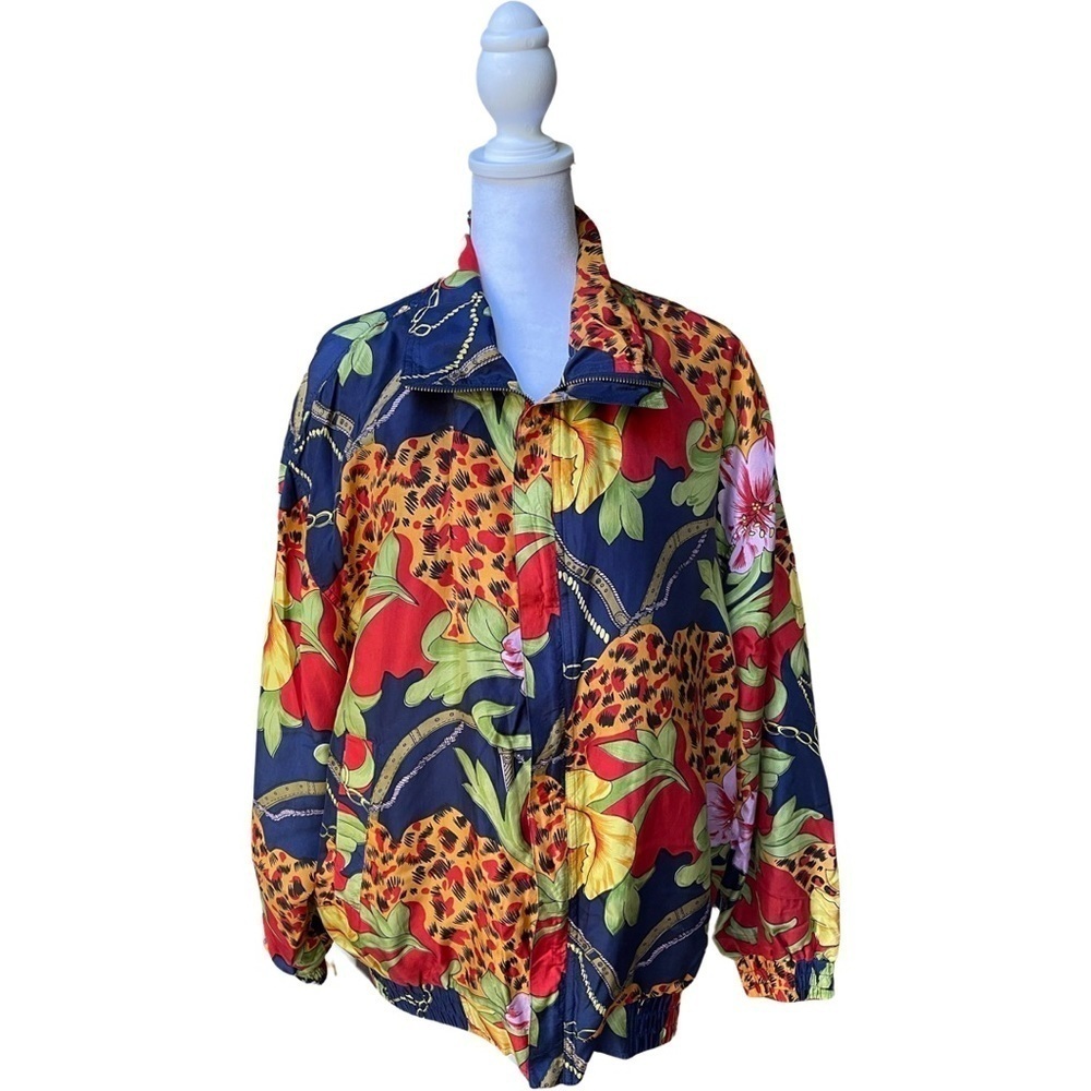 Vintage 90’s FuDa Silk Multicolored Jacket Size Large
